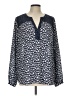 NYDJ 100% Polyester Blue Long Sleeve Blouse Size L - photo 1
