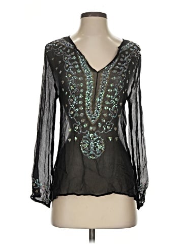 Venus Long Sleeve Silk Top (view 1)
