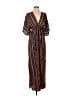 Unbranded 100% Polyester Print Brown Casual Dress Size XS - photo 1