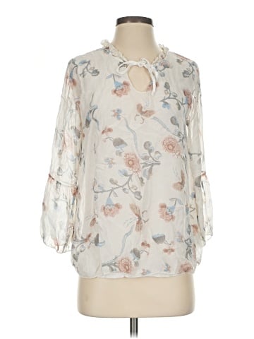 Angela Moda 3/4 Sleeve Silk Top (view 1)