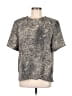 Kathy Che 100% Polyester Animal Print Gray Short Sleeve Blouse Size M - photo 1