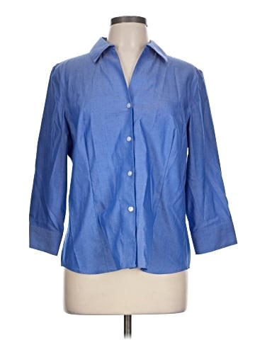 Jones New York Signature 3/4 Sleeve Button-Down Shirt (view 1)