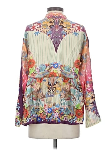 Johnny Was 3/4 Sleeve Silk Top (view 2)