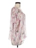 Ella Moss 100% Silk Aztec Or Tribal Print Tie-dye Tropical Pink 3/4 Sleeve Silk Top Size M - photo 4