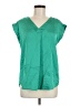 Ann Taylor LOFT 100% Polyester Green Short Sleeve Blouse Size M - photo 1