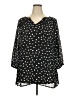 Ellos 100% Polyester Polka Dots Black 3/4 Sleeve Blouse Size 26 - photo 1