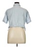 No Comment 100% Polyester Stripes Blue Short Sleeve Blouse Size XL - photo 2