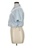 No Comment 100% Polyester Stripes Blue Short Sleeve Blouse Size XL - photo 5