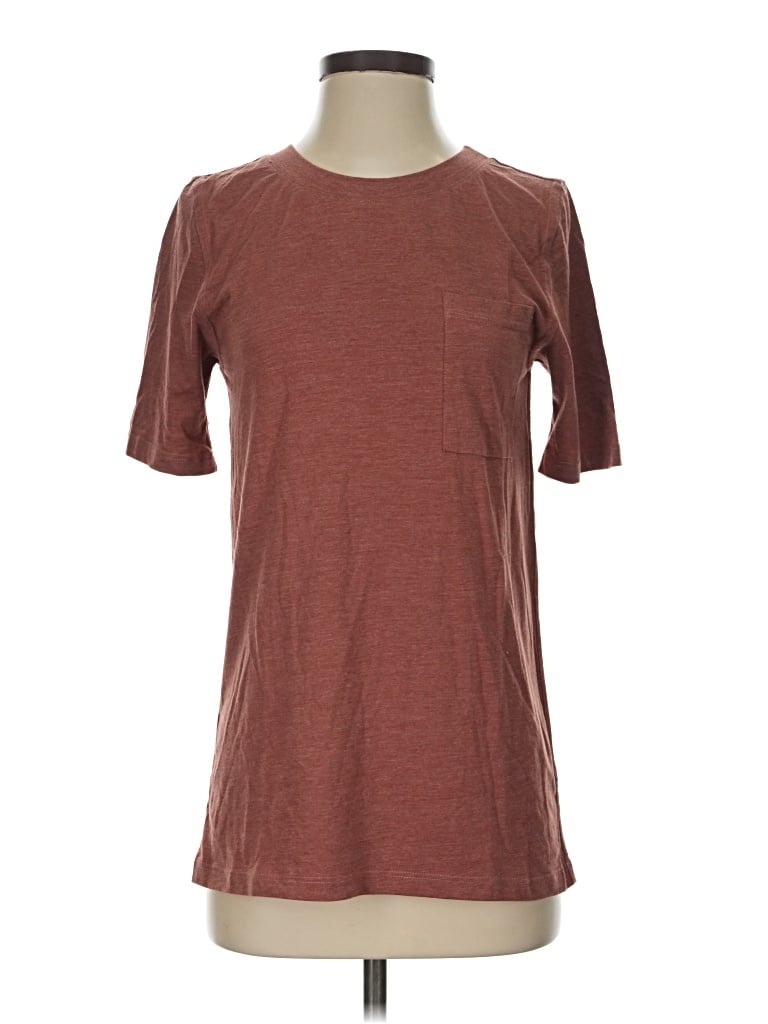 Pre-owned Lunya Short Sleeve T-shirt In Brown