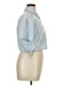 No Comment 100% Polyester Stripes Blue Short Sleeve Blouse Size XL - photo 4