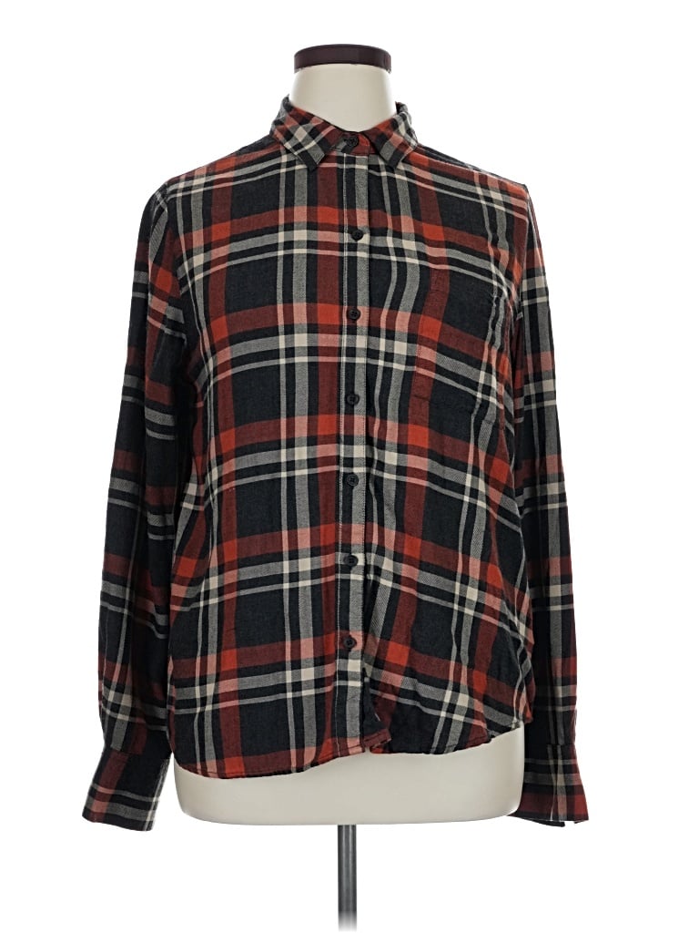 Pre-owned Beachlunchlounge Long Sleeve Button Down Shirt In Brown