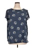 Ann Taylor LOFT 100% Polyester Blue Short Sleeve Blouse Size XL - photo 1