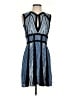BCBGMAXAZRIA 100% Polyester Graphic Blue Casual Dress Size 4 - photo 1
