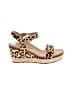 Aetrex 100% Leather Animal Print Tan Wedges Size 9 - 9 1/2 - photo 1