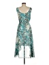 Studio M 100% Polyester Paisley Teal Cocktail Dress Size 6 - photo 2