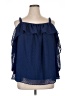 Boutique + 100% Polyester Blue Sleeveless Blouse Size 1X Plus - photo 1