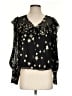 LoveShackFancy Stars Black Long Sleeve Silk Top Size S - photo 1