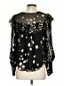 LoveShackFancy Stars Black Long Sleeve Silk Top Size S - photo 2