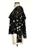 LoveShackFancy Stars Black Long Sleeve Silk Top Size S - photo 5