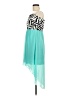 Hot Tempered Chevron-herringbone Teal Cocktail Dress Size M - photo 5