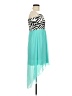Hot Tempered Chevron-herringbone Teal Cocktail Dress Size M - photo 4