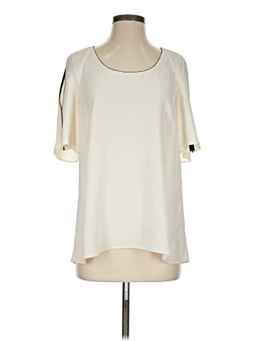 Lafayette 148 New York Short Sleeve Silk Top (view 1)