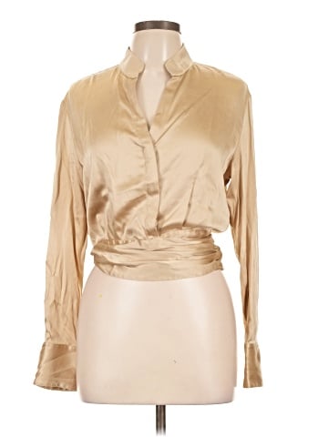 Lafayette 148 New York Long Sleeve Silk Top (view 1)