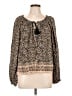 Lucky Brand Brown Long Sleeve Blouse Size L - photo 1