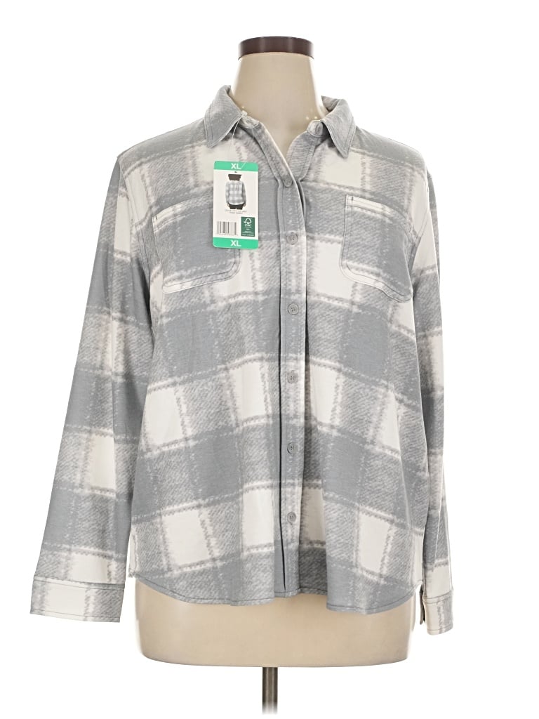 32 Degrees Long Sleeve Blouse In Gray
