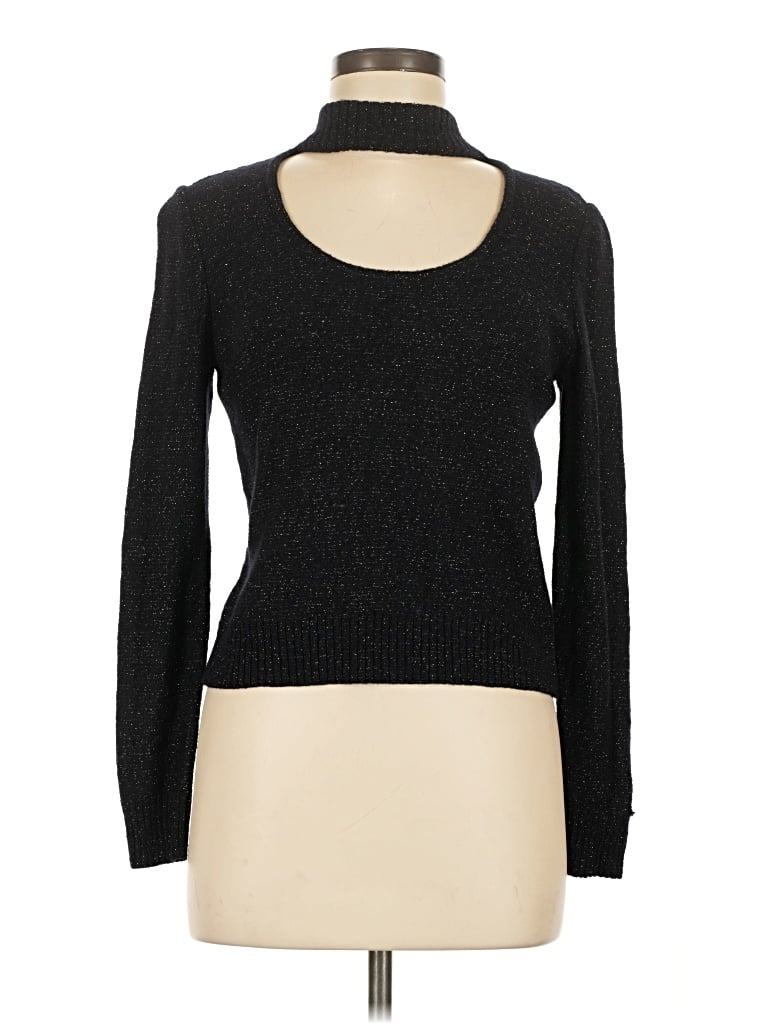 Pre-owned St. John Collection By Marie Gray Wool Pullover Sweater In Black