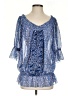 Free People 100% Polyester Blue 3/4 Sleeve Blouse Size XS - photo 1