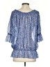 Free People 100% Polyester Blue 3/4 Sleeve Blouse Size XS - photo 2