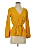 J.Crew 100% Polyester Yellow Long Sleeve Blouse Size 4 - photo 1