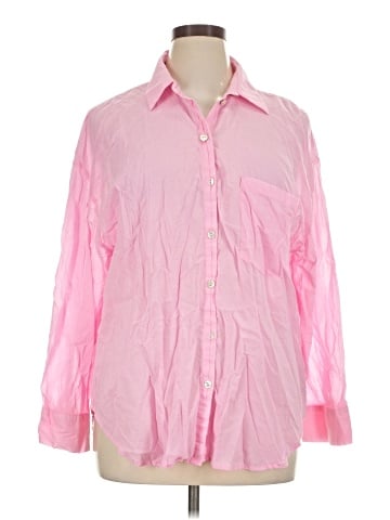 Zara 3/4 Sleeve Button-Down Shirt (view 1)