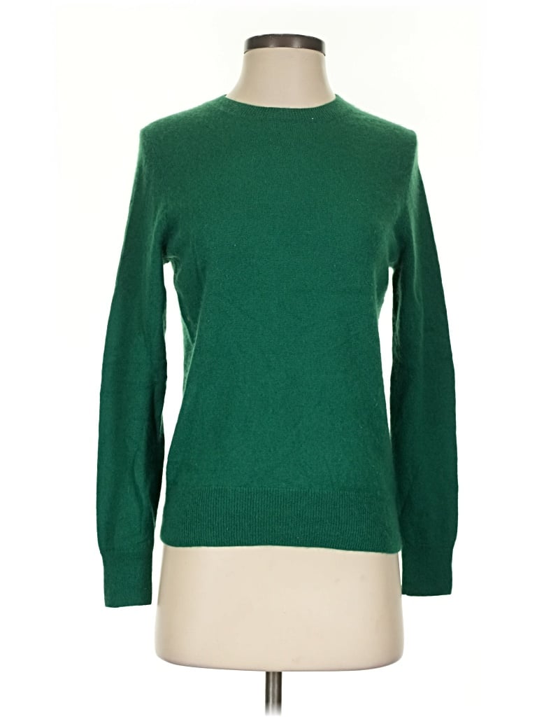 Pre-owned Quince Cashmere Pullover Sweater In Green