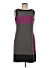Madison Color Block Gray Casual Dress Size 8 - photo 1