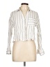 Love Notes 100% Cotton Stripes Ivory 3/4 Sleeve Button-Down Shirt Size L - photo 1