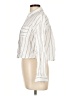 Love Notes 100% Cotton Stripes Ivory 3/4 Sleeve Button-Down Shirt Size L - photo 5