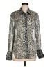 Milly Animal Print Silver Long Sleeve Blouse Size M - photo 1
