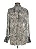 Milly Animal Print Silver Long Sleeve Blouse Size M - photo 2