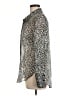 Milly Animal Print Silver Long Sleeve Blouse Size M - photo 5
