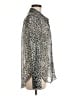 Milly Animal Print Silver Long Sleeve Blouse Size M - photo 4