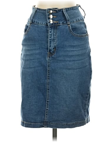 Bleu Denim Skirt (view 1)