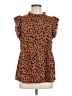 Angashion Animal Print Brown Sleeveless Blouse Size M - photo 1