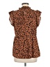 Angashion Animal Print Brown Sleeveless Blouse Size M - photo 2