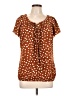 Sara Michelle Brown Short Sleeve Blouse Size L - photo 1
