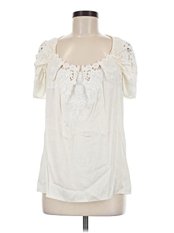 Elie Tahari Short Sleeve Silk Top (view 1)