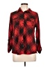 New York Laundry 100% Polyester Plaid Red Long Sleeve Blouse Size L - photo 1
