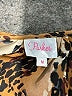 Parker 100% Silk Animal Print Brown 3/4 Sleeve Silk Top Size M - photo 7