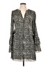 Parker 100% Polyester Paisley Gray Casual Dress Size L - photo 1